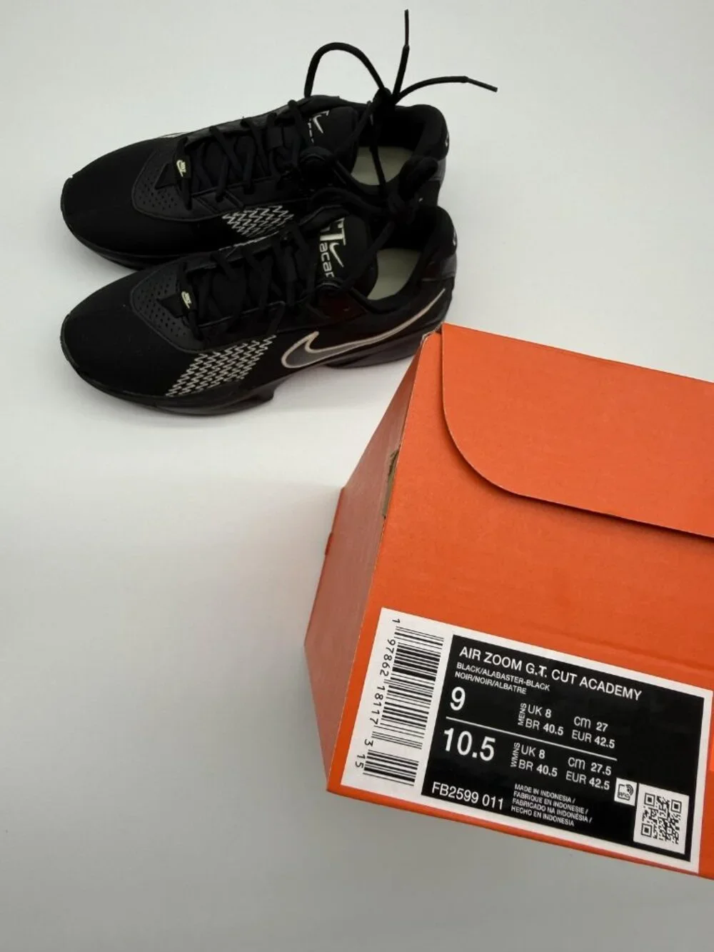 New Nike Air Zoom G.T. Cut Academy Shoes Mens Size 9 Black Basketball FB2599 011